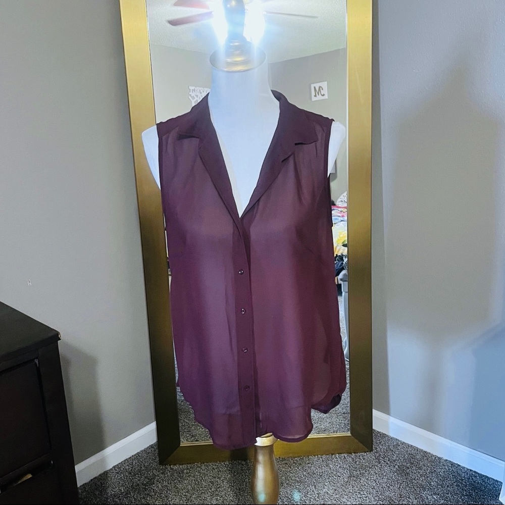 HM sheer sleeveless blouse